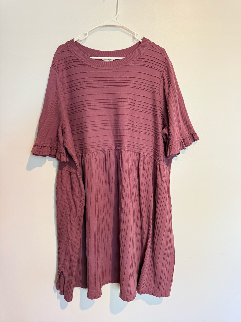 Women's Mauve Short Sleeve Babydoll Dress